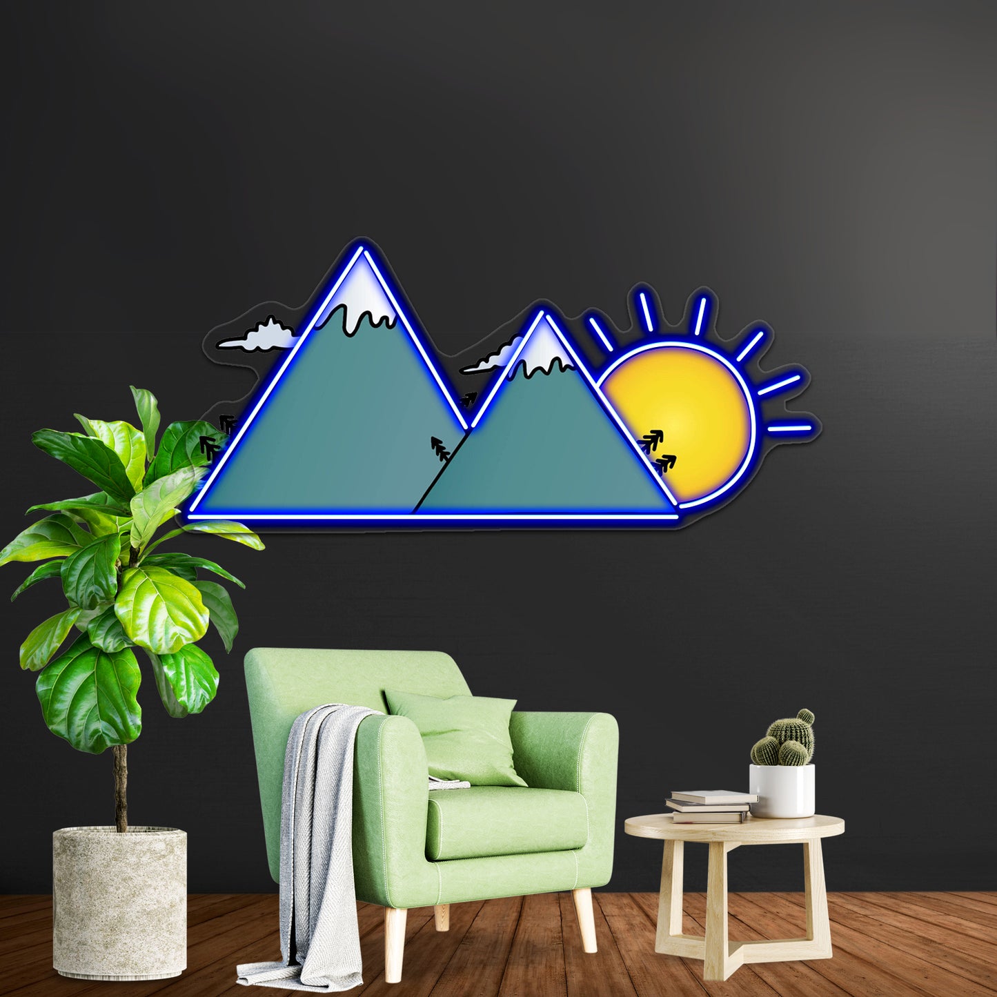 Sunset Mountains Neon Sign Artwork For Cheap Neon Signs