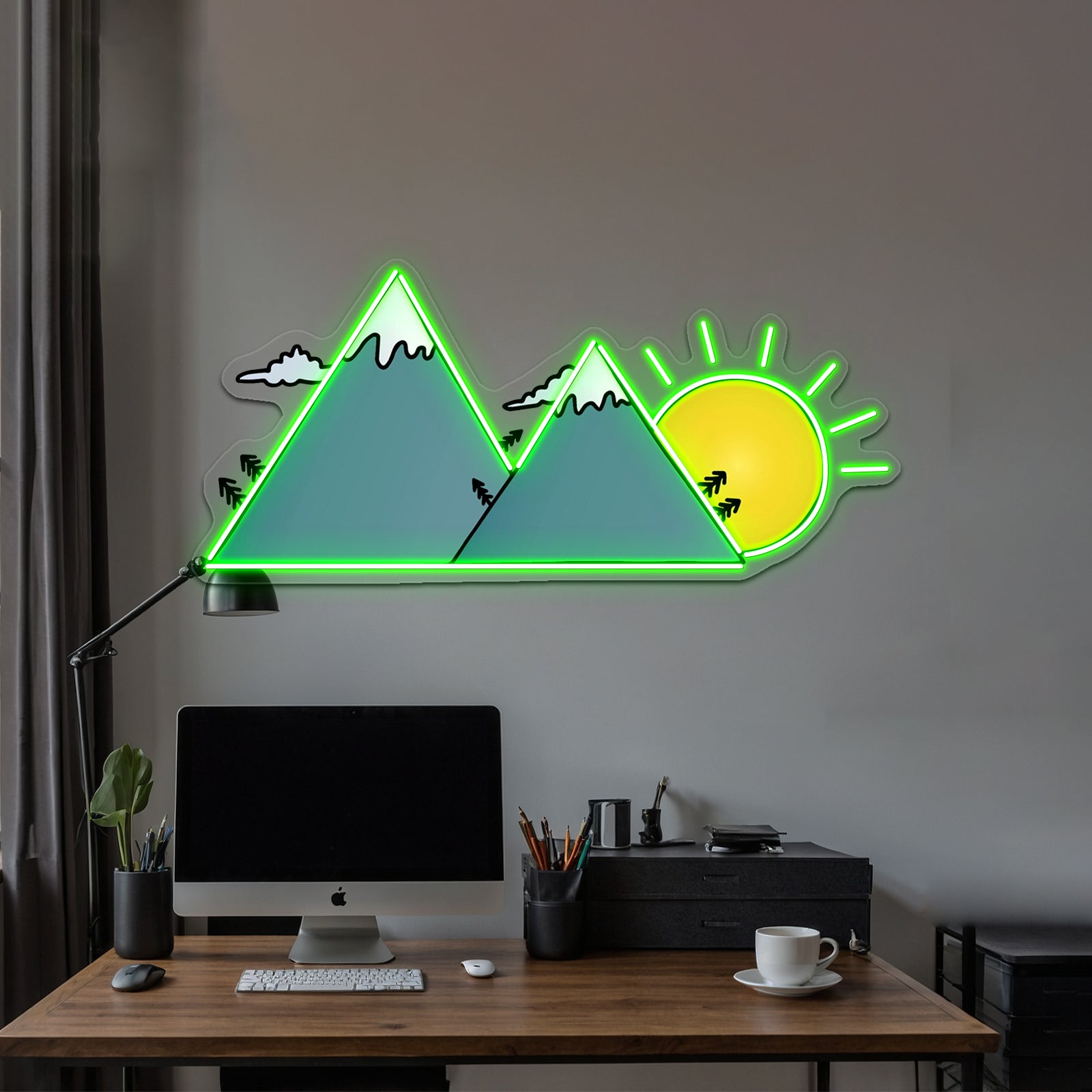 Sunset Mountains Neon Sign Artwork For Cheap Neon Signs | Shineneon