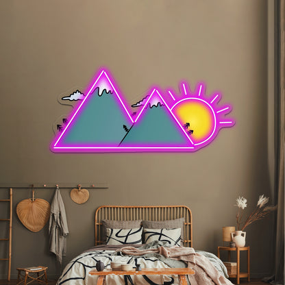 Sunset Mountains Neon Sign Artwork For Cheap Neon Signs