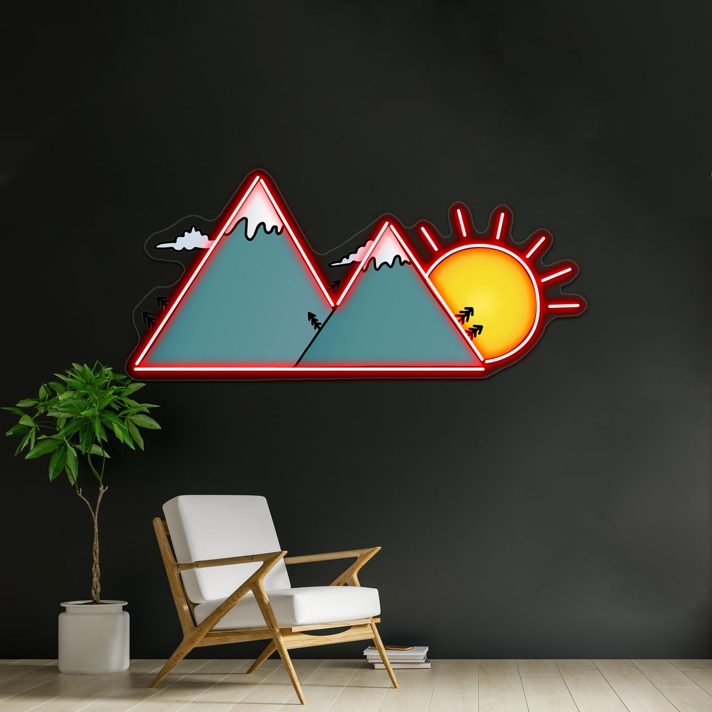 Sunset Mountains Neon Sign Artwork For Cheap Neon Signs