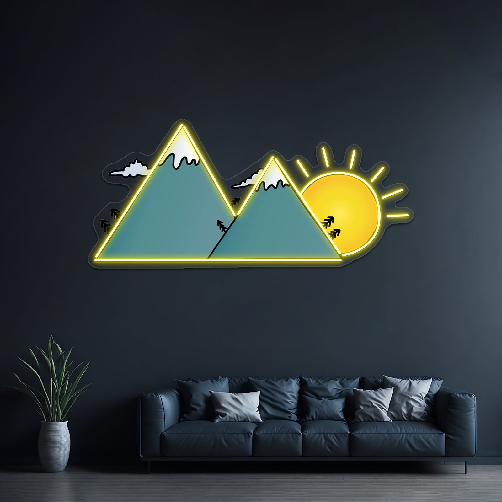 Sunset Mountains Neon Sign Artwork For Cheap Neon Signs | Shineneon