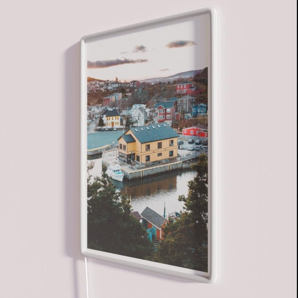 Sunset Over Yellow Building In Quid Vidi St Johns Rgb Led Neon Sign - Shineneon