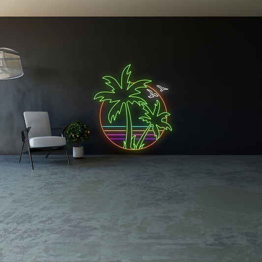 Sunset Palm Tree Led Sign