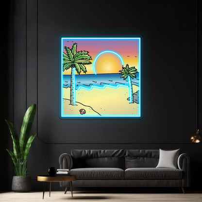 Sunset Polaroid Picture Beach Aesthetic Vsco Neon Sign Artwork For Wedding