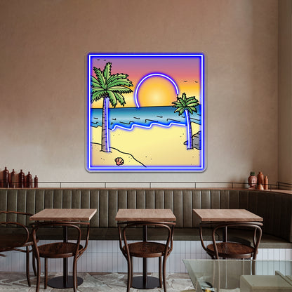 Sunset Polaroid Picture Beach Aesthetic Vsco Neon Sign Artwork For Wedding