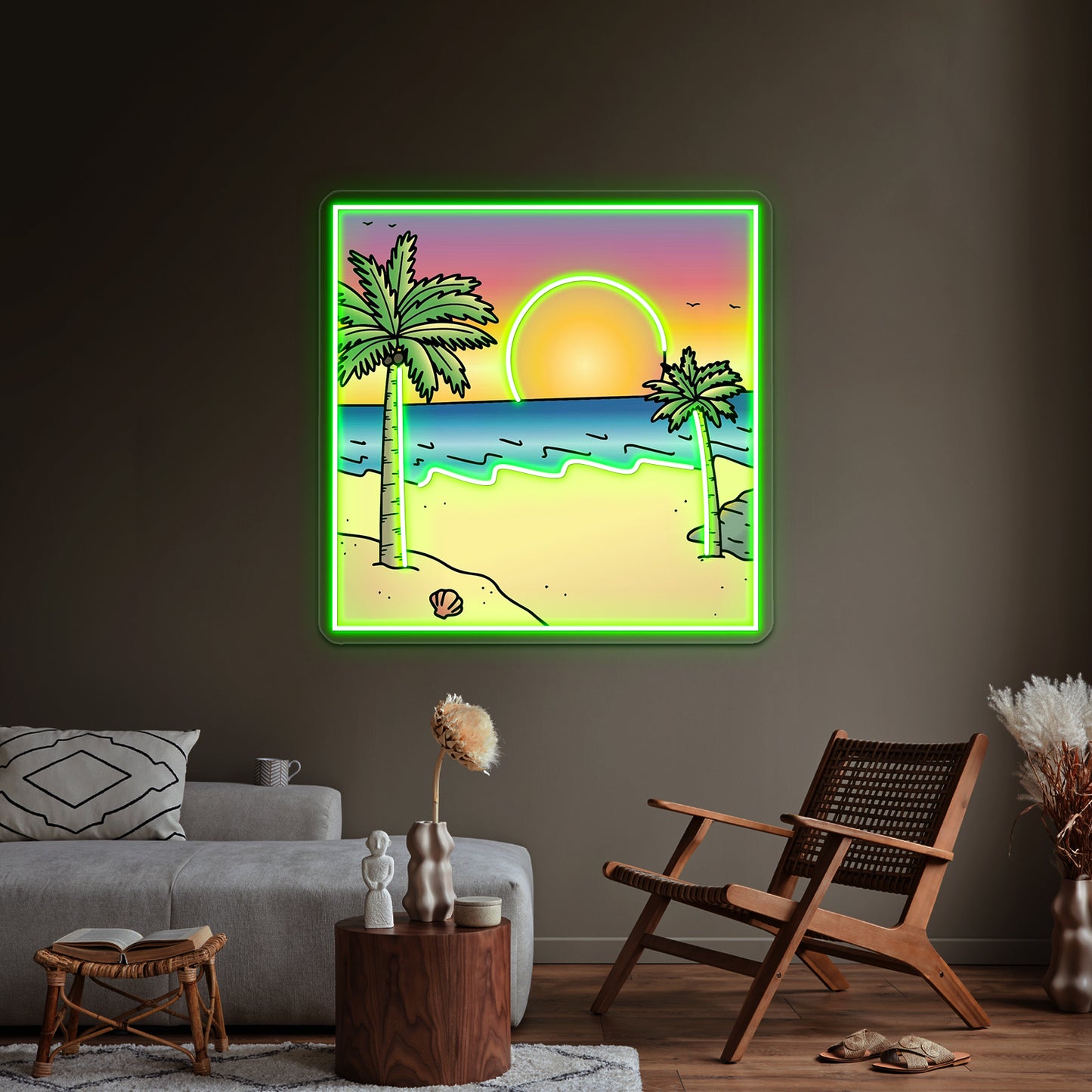 Sunset Polaroid Picture Beach Aesthetic Vsco Neon Sign Artwork For Wedding