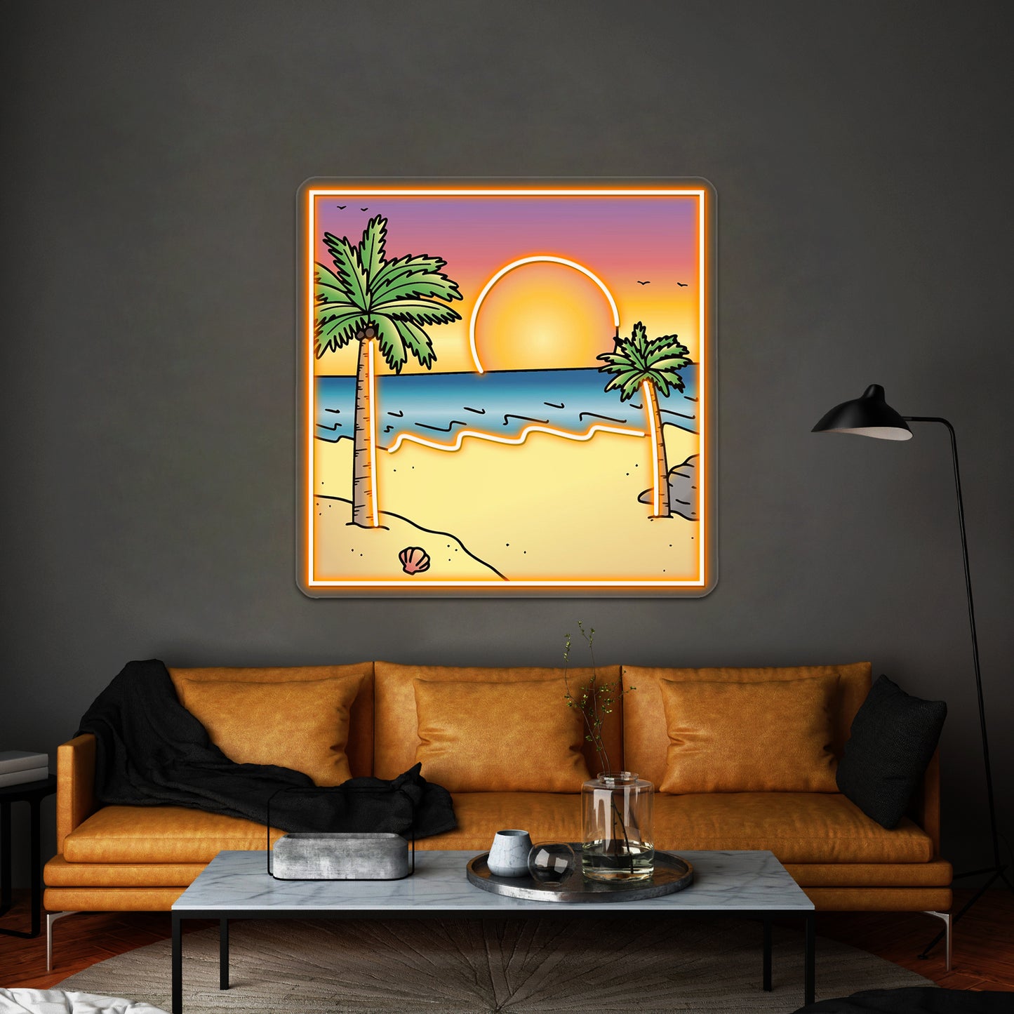 Sunset Polaroid Picture Beach Aesthetic Vsco Neon Sign Artwork For Wedding