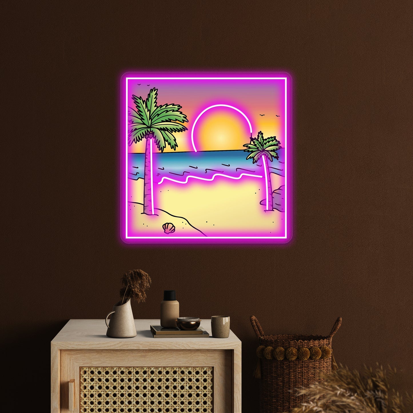 Sunset Polaroid Picture Beach Aesthetic Vsco Neon Sign Artwork For Wedding