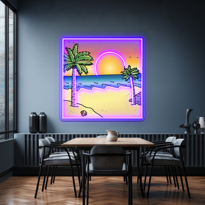 Sunset Polaroid Picture Beach Aesthetic Vsco Neon Sign Artwork For Wedding