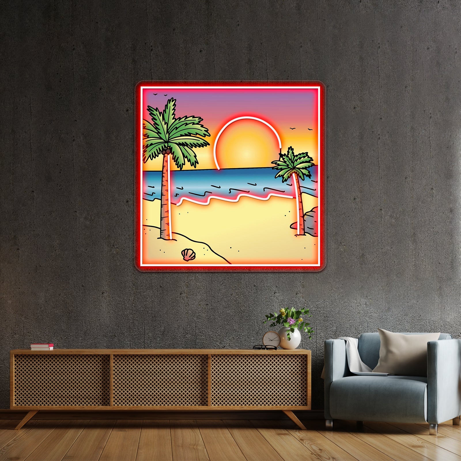 Sunset Polaroid Picture Beach Aesthetic Vsco Neon Sign Artwork For Wedding | Shineneon