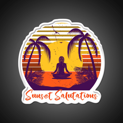 Sunset Salutations Yoga Led Neon Sign For Wellness Space Rgb Color - Shineneon