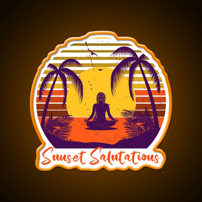 Sunset Salutations Yoga Led Neon Sign For Wellness Space Rgb Color - Shineneon