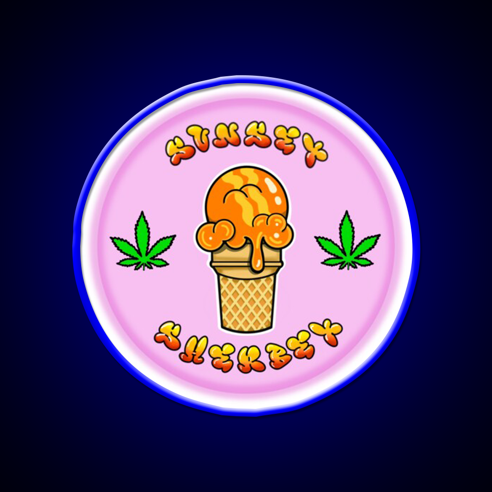Sunset Sherbet Hemp Inspired Green Leaf Led Neon Sign Rgb Color - LED neon sign view 5