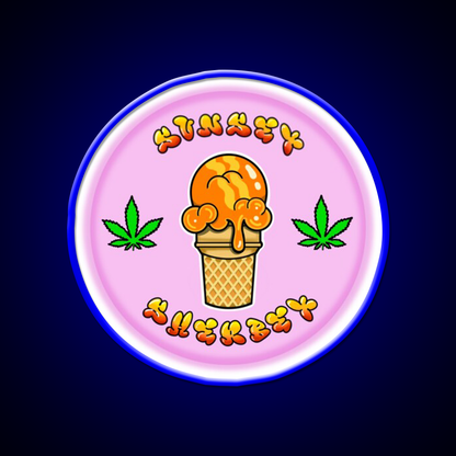 Sunset Sherbet Hemp Inspired Green Leaf Led Neon Sign Rgb Color - LED neon sign view 5