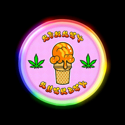 Sunset Sherbet Hemp Inspired Green Leaf Led Neon Sign Rgb Color - LED neon sign close-up detail