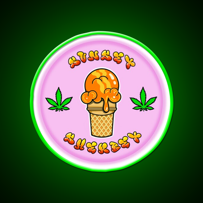 Sunset Sherbet Hemp Inspired Green Leaf Led Neon Sign Rgb Color - LED neon sign view 8