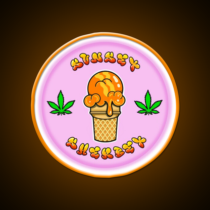 Sunset Sherbet Hemp Inspired Green Leaf Led Neon Sign Rgb Color - LED neon sign view 6