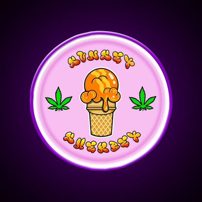 Sunset Sherbet Hemp Inspired Green Leaf Led Neon Sign Rgb Color - LED neon sign view 9