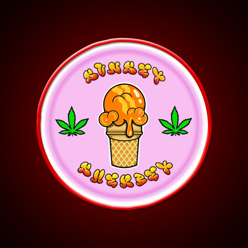 Sunset Sherbet Hemp Inspired Green Leaf Led Neon Sign Rgb Color - LED neon sign view 10