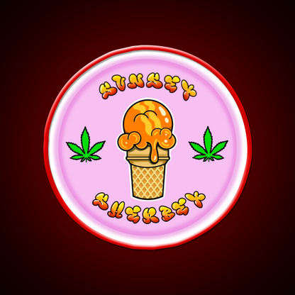 Sunset Sherbet Hemp Inspired Green Leaf Led Neon Sign Rgb Color - LED neon sign view 10