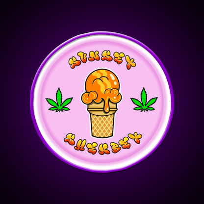Sunset Sherbet Hemp Inspired Green Leaf Led Neon Sign Rgb Color - Shineneon