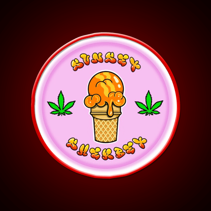 Sunset Sherbet Hemp Inspired Green Leaf Led Neon Sign Rgb Color - Shineneon