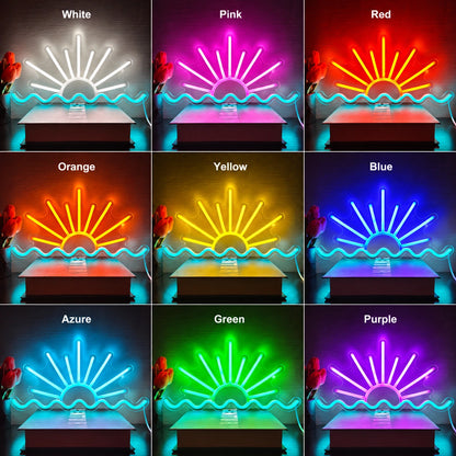 Sunset Wave Beach Neon Sign LED Neon Sign color grid
