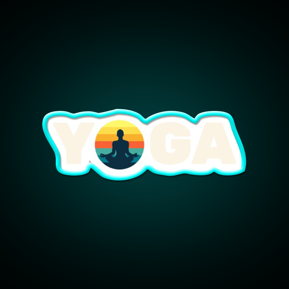 Sunset Yoga Led Neon Sign For Wellness Space Rgb Color