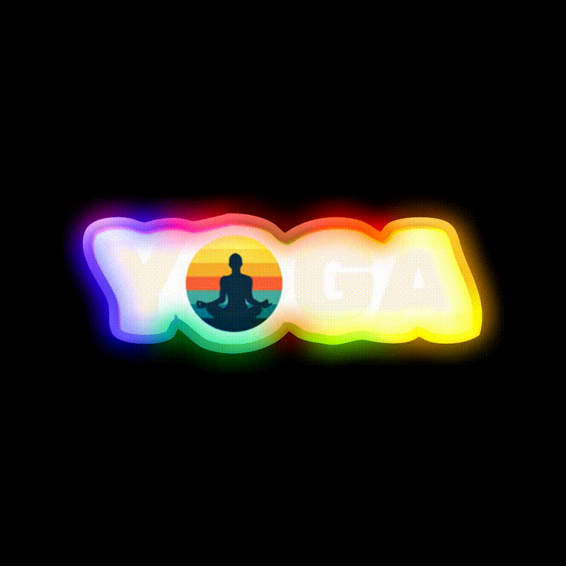 Sunset Yoga Led Neon Sign For Wellness Space Rgb Color