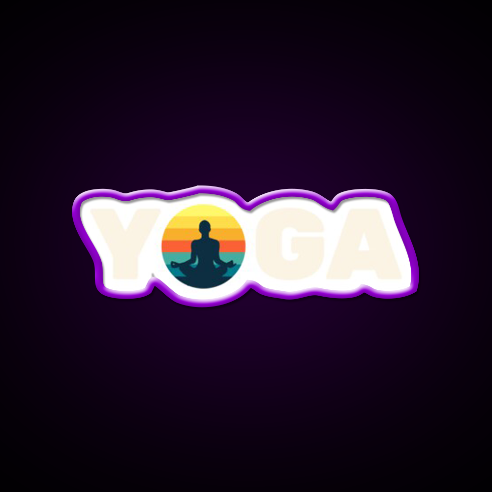Sunset Yoga Led Neon Sign For Wellness Space Rgb Color