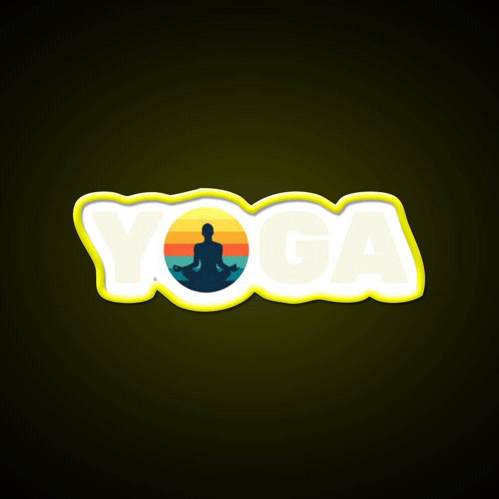 Sunset Yoga Led Neon Sign For Wellness Space Rgb Color