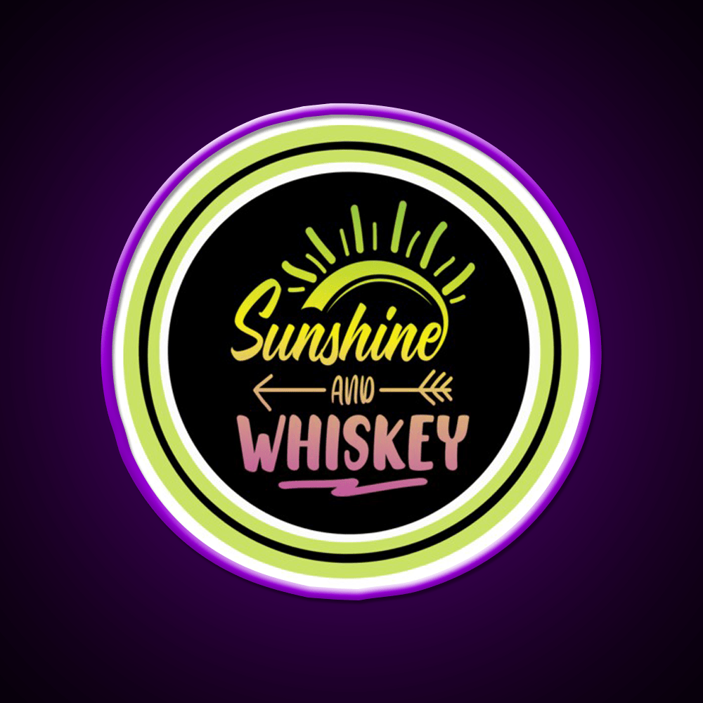 Sunshine And Whiskey Drink Bar Led Neon Sign Rgb Color - Shineneon