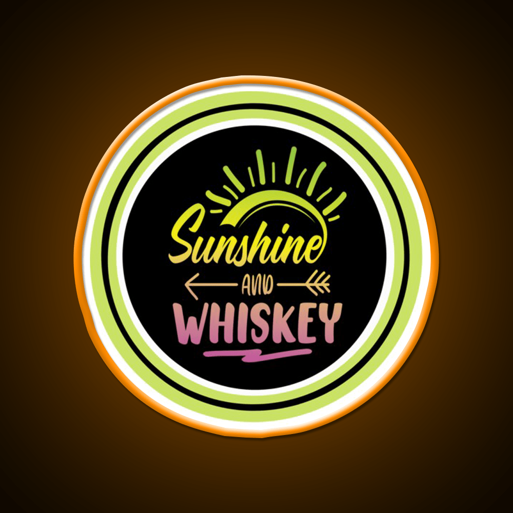 Sunshine And Whiskey Drink Bar Led Neon Sign Rgb Color - Shineneon