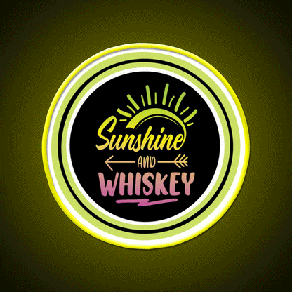Sunshine And Whiskey Drink Bar Led Neon Sign Rgb Color