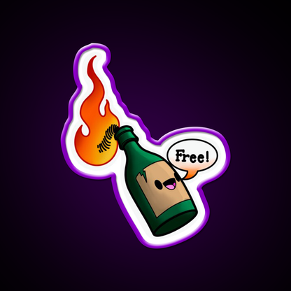 Super Cute Kawaii Molotov Cocktail Bar Decor Led Neon Sign Rgb Color - LED neon sign view 9