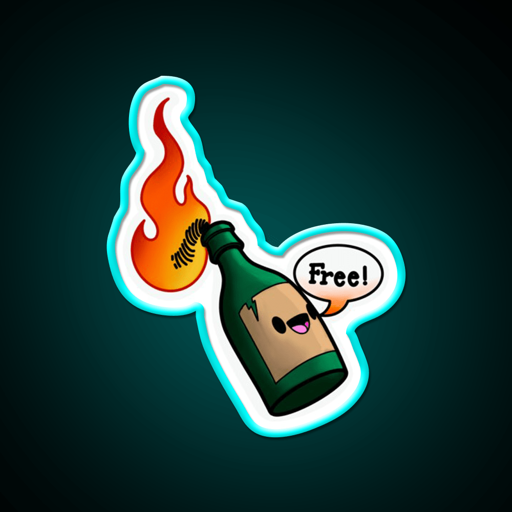 Super Cute Kawaii Molotov Cocktail Bar Decor Led Neon Sign Rgb Color - Shineneon