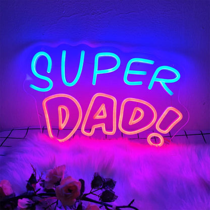 Super Dad Neon Sign For Fathers Gift Neon Signs For Home Decor | Shineneon