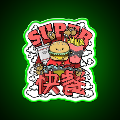 Super Fast Food Led Neon Sign For Burger Place Rgb Color