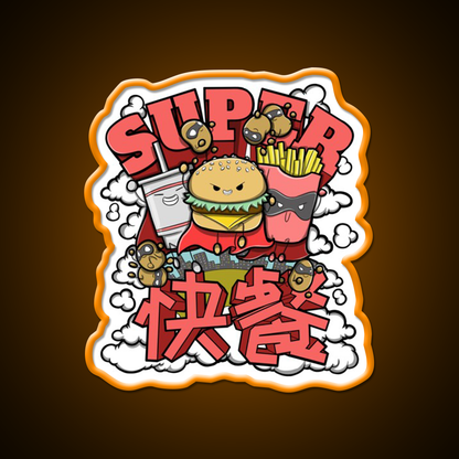 Super Fast Food Led Neon Sign For Burger Place Rgb Color