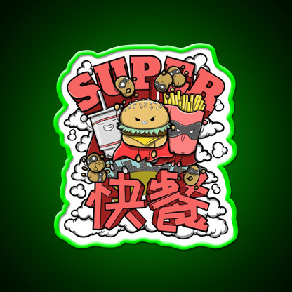 Super Fast Food Led Neon Sign For Burger Place Rgb Color - Shineneon