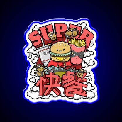 Super Fast Food Led Neon Sign For Burger Place Rgb Color - Shineneon