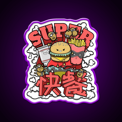 Super Fast Food Led Neon Sign For Burger Place Rgb Color - Shineneon
