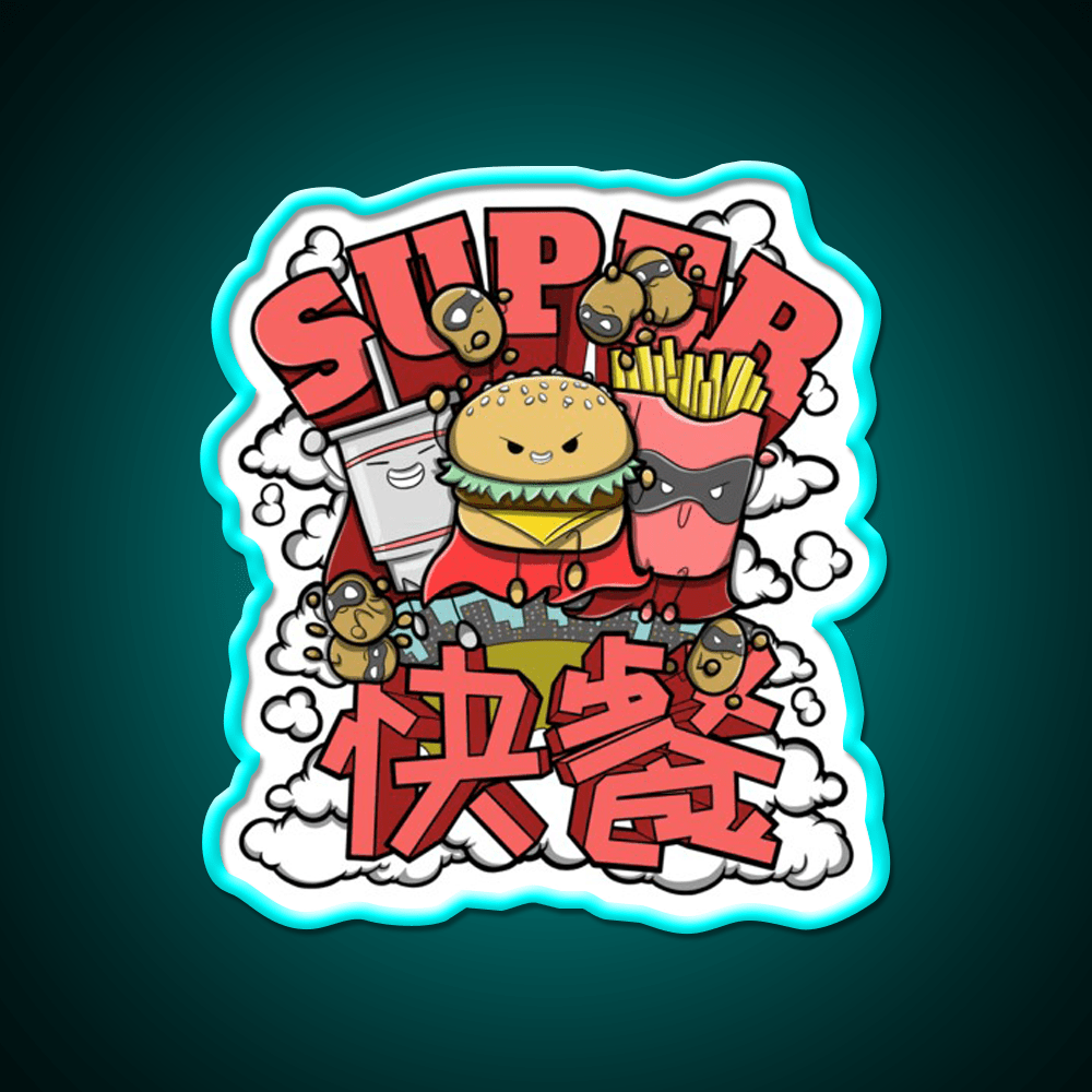 Super Fast Food Led Neon Sign For Burger Place Rgb Color - Shineneon