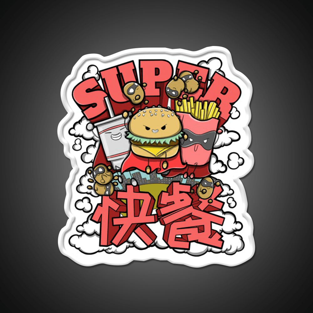 Super Fast Food Led Neon Sign For Burger Place Rgb Color - Shineneon