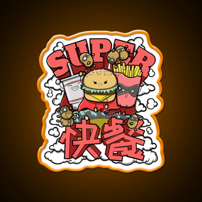 Super Fast Food Led Neon Sign For Burger Place Rgb Color - Shineneon