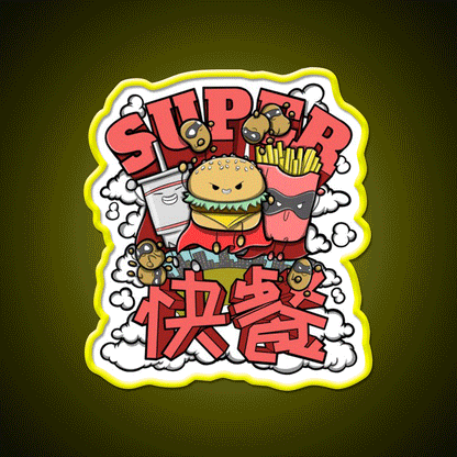 Super Fast Food Led Neon Sign For Burger Place Rgb Color