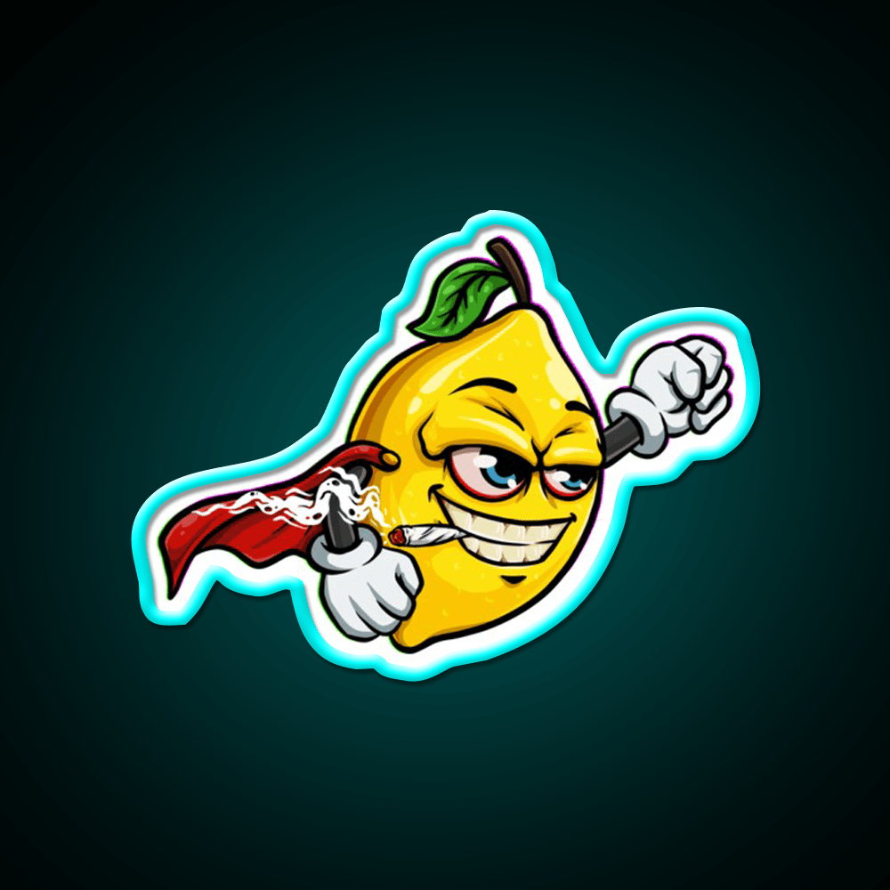 Super Lemon Fruit Joint Hemp Inspired Green Leaf Led Neon Sign Rgb Color - Shineneon