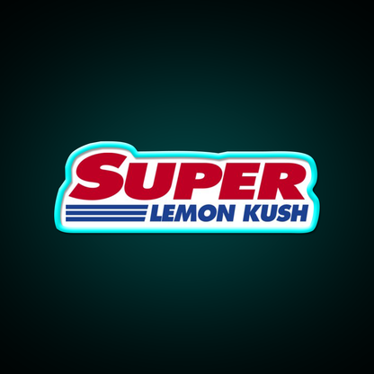 Super Lemon Kush Hemp Inspired Green Leaf Led Neon Sign Rgb Color - Size and dimension reference