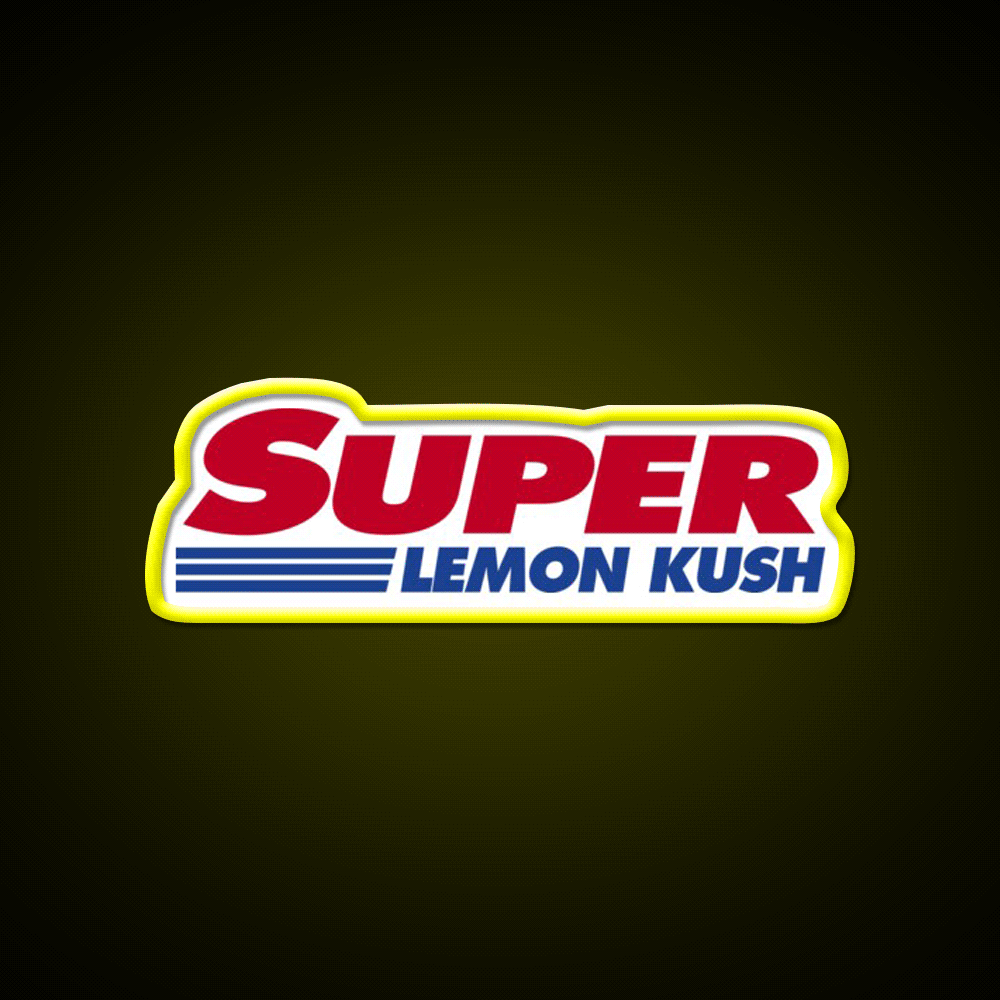 Super Lemon Kush Hemp Inspired Green Leaf Led Neon Sign Rgb Color - Custom LED neon sign front view