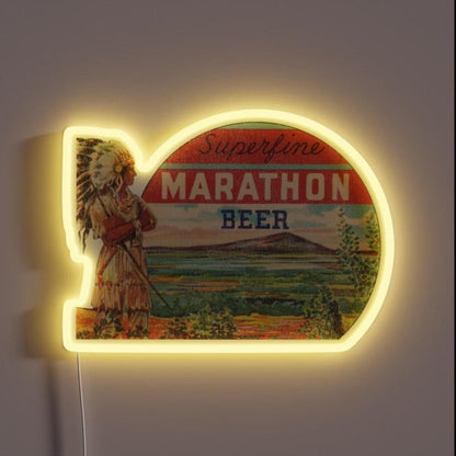 Superfine Marathon Beer Retro Defunct Wisconsin Rgb Led Neon Sign - Shineneon